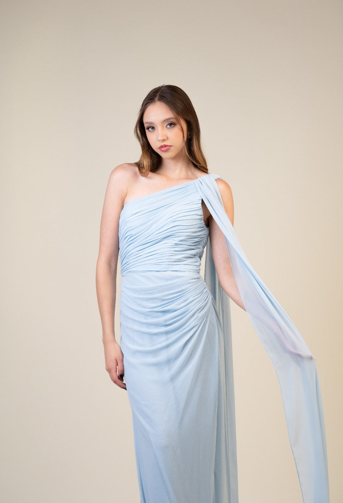 Azul Cielo Un Tirante Con Estola