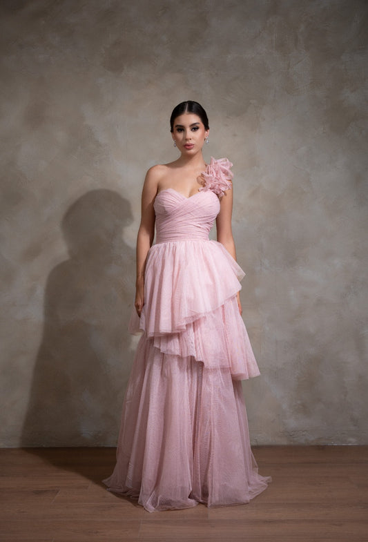 Rosa Palo Tul Un Tirante Pomposo
