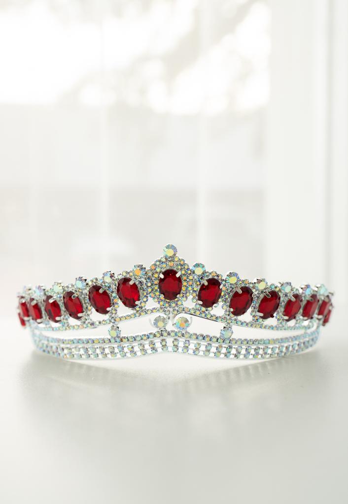 Tiara Roja con plata